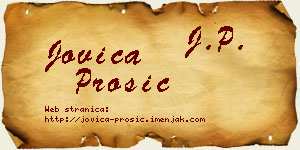 Jovica Prošić vizit kartica